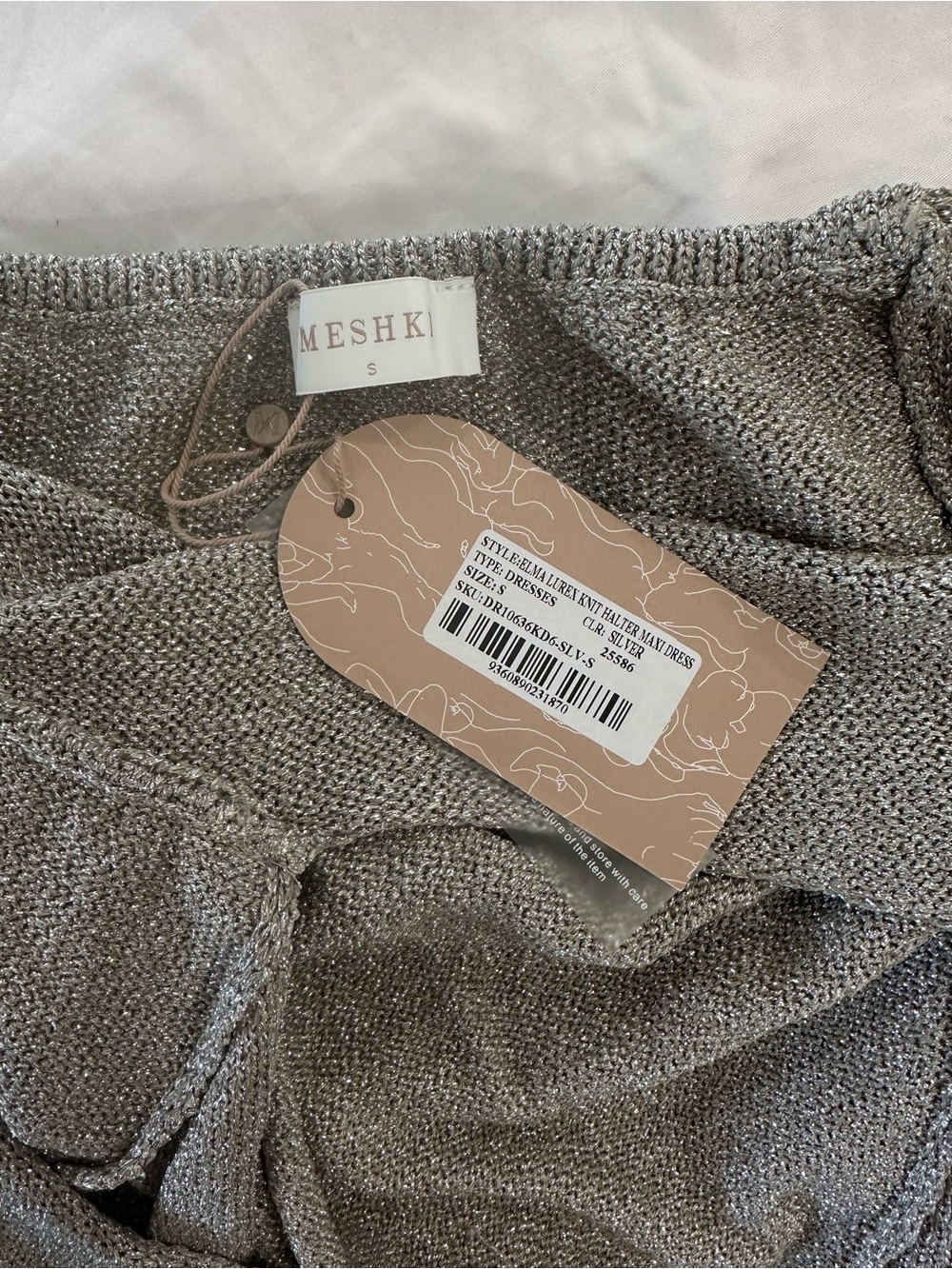 Meshki Silver Halter Maxi Dress - Picture 2 of 4